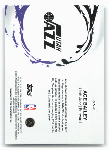 2025-26 Topps #GN-5 Ace Bailey Generation Now