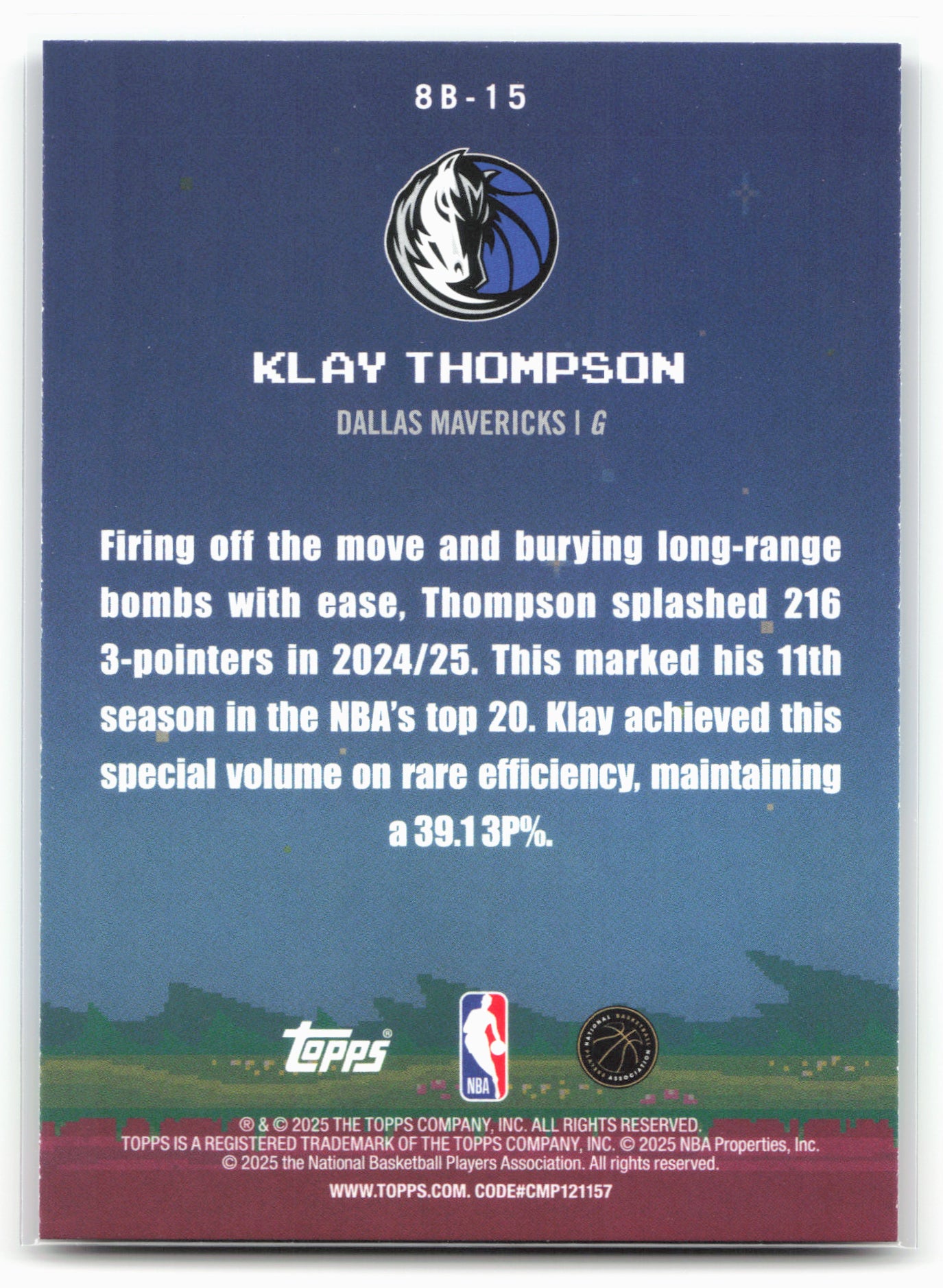 2025-26 Topps #8B-15 Klay Thompson 8-Bit Ballers