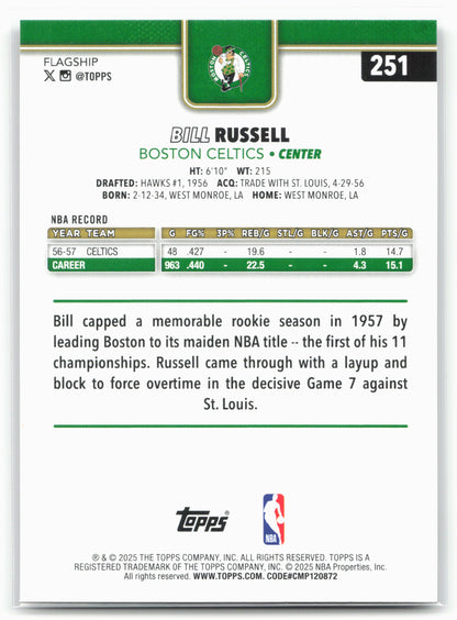 2025-26 Topps #251 Bill Russell Rainbow Foilboard