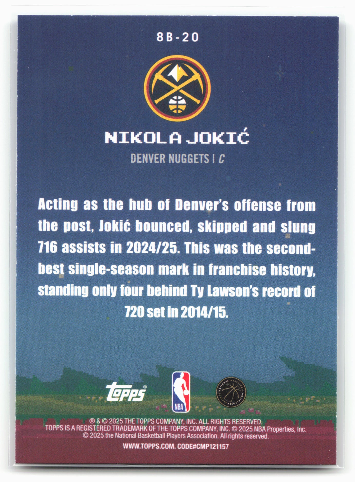 2025-26 Topps #8B-20 Nikola Jokić 8-Bit Ballers
