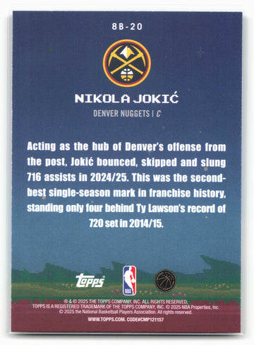 2025-26 Topps #8B-20 Nikola Jokić 8-Bit Ballers