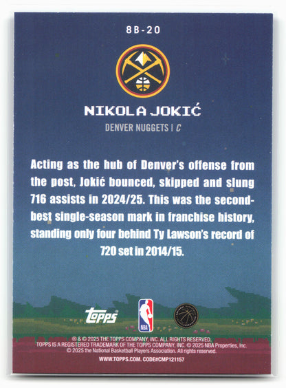 2025-26 Topps #8B-20 Nikola Jokić 8-Bit Ballers