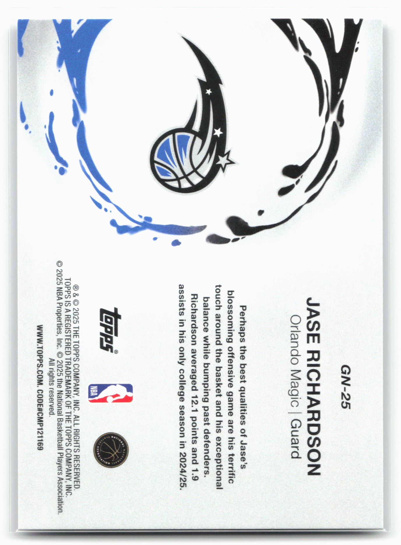 2025-26 Topps #GN-25 Jase Richardson Generation Now