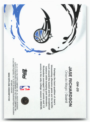 2025-26 Topps #GN-25 Jase Richardson Generation Now