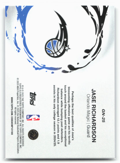 2025-26 Topps #GN-25 Jase Richardson Generation Now