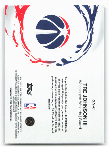 2025-26 Topps #GN-6 Tre Johnson III Generation Now
