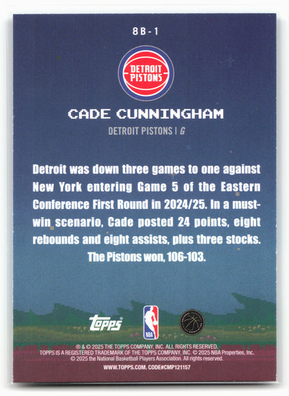 2025-26 Topps #8B-1 Cade Cunningham 8-Bit Ballers