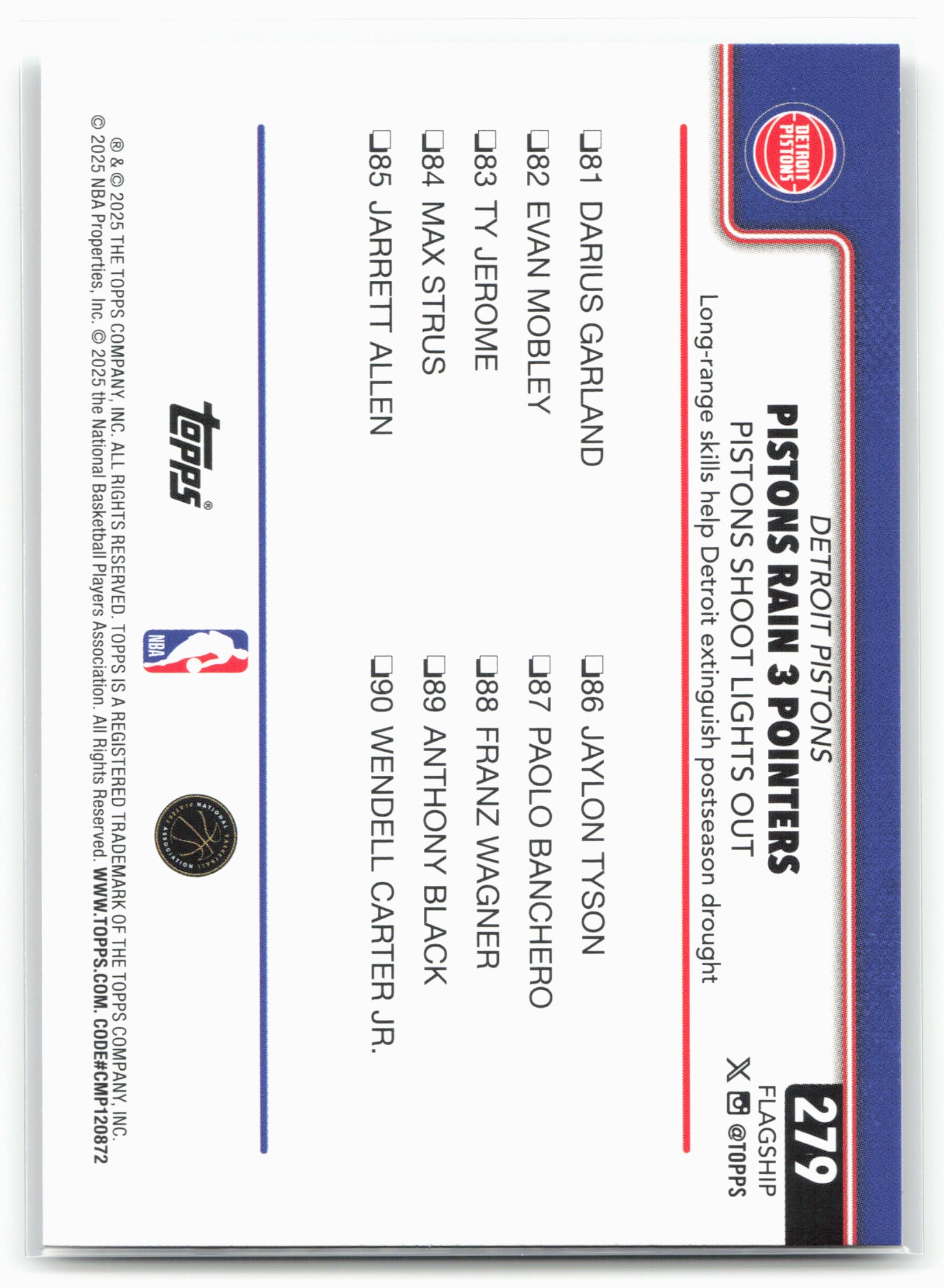 2025-26 Topps #279 Cade Cunningham Holo Foil