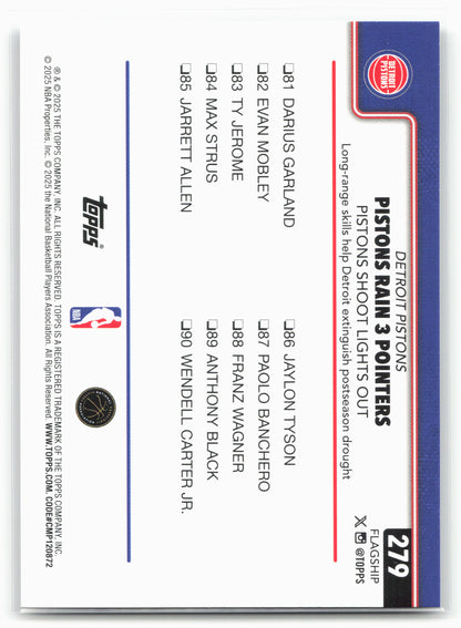 2025-26 Topps #279 Cade Cunningham Holo Foil