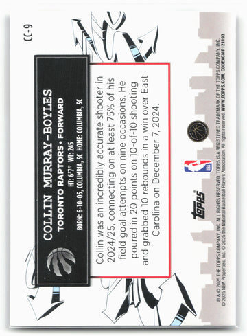 2025-26 Topps #CC-9 Collin Murray-Boyles Clutch City Prospects