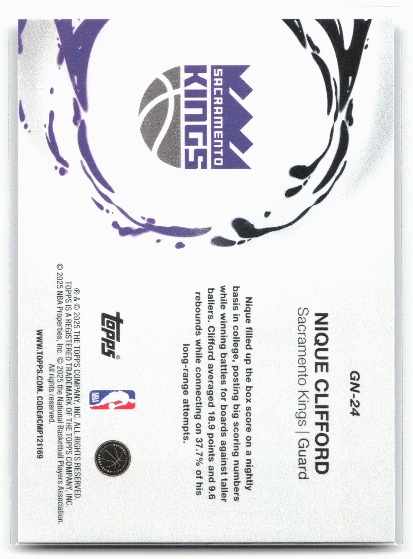2025-26 Topps #GN-24 Nique Clifford Generation Now