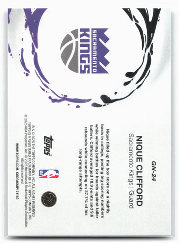 2025-26 Topps #GN-24 Nique Clifford Generation Now