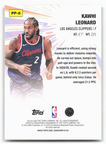 2025-26 Topps #PP-8 Kawhi Leonard Power Players