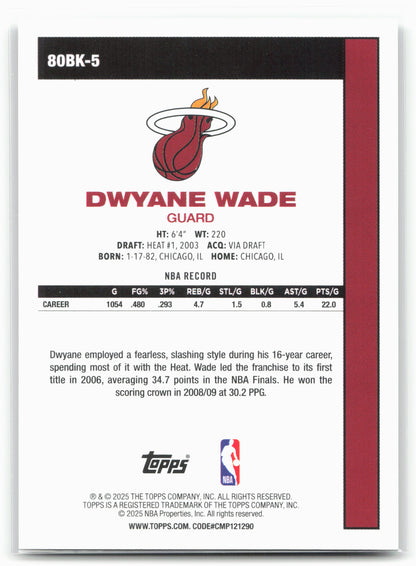 2025-26 Topps #80BK-5 Dwyane Wade 1980-81 Topps Basketball