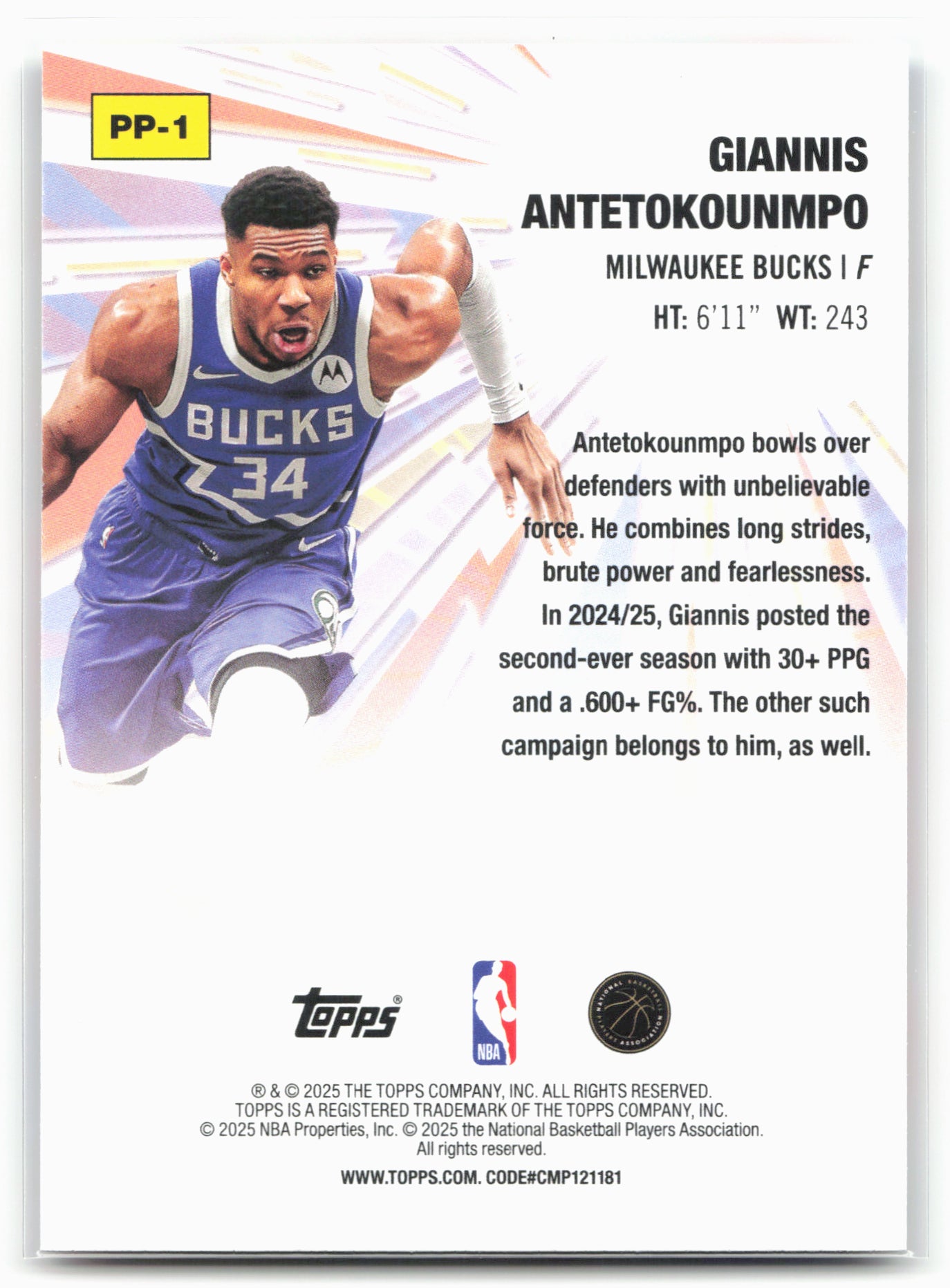 2025-26 Topps #PP-1 Giannis Antetokounmpo Power Players