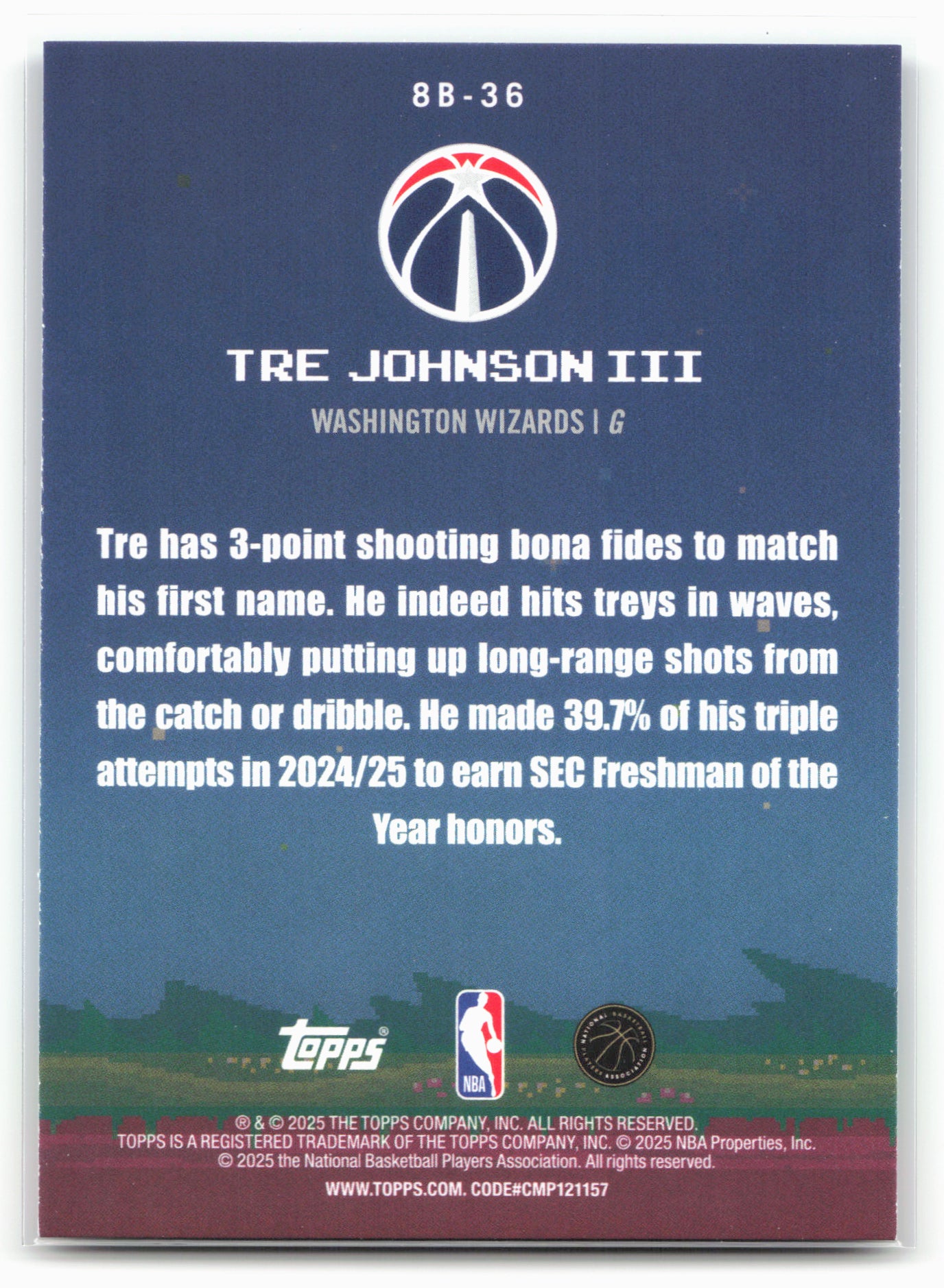 2025-26 Topps #8B-36 Tre Johnson III 8-Bit Ballers