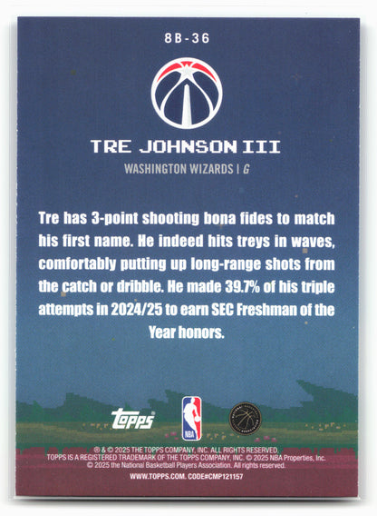 2025-26 Topps #8B-36 Tre Johnson III 8-Bit Ballers