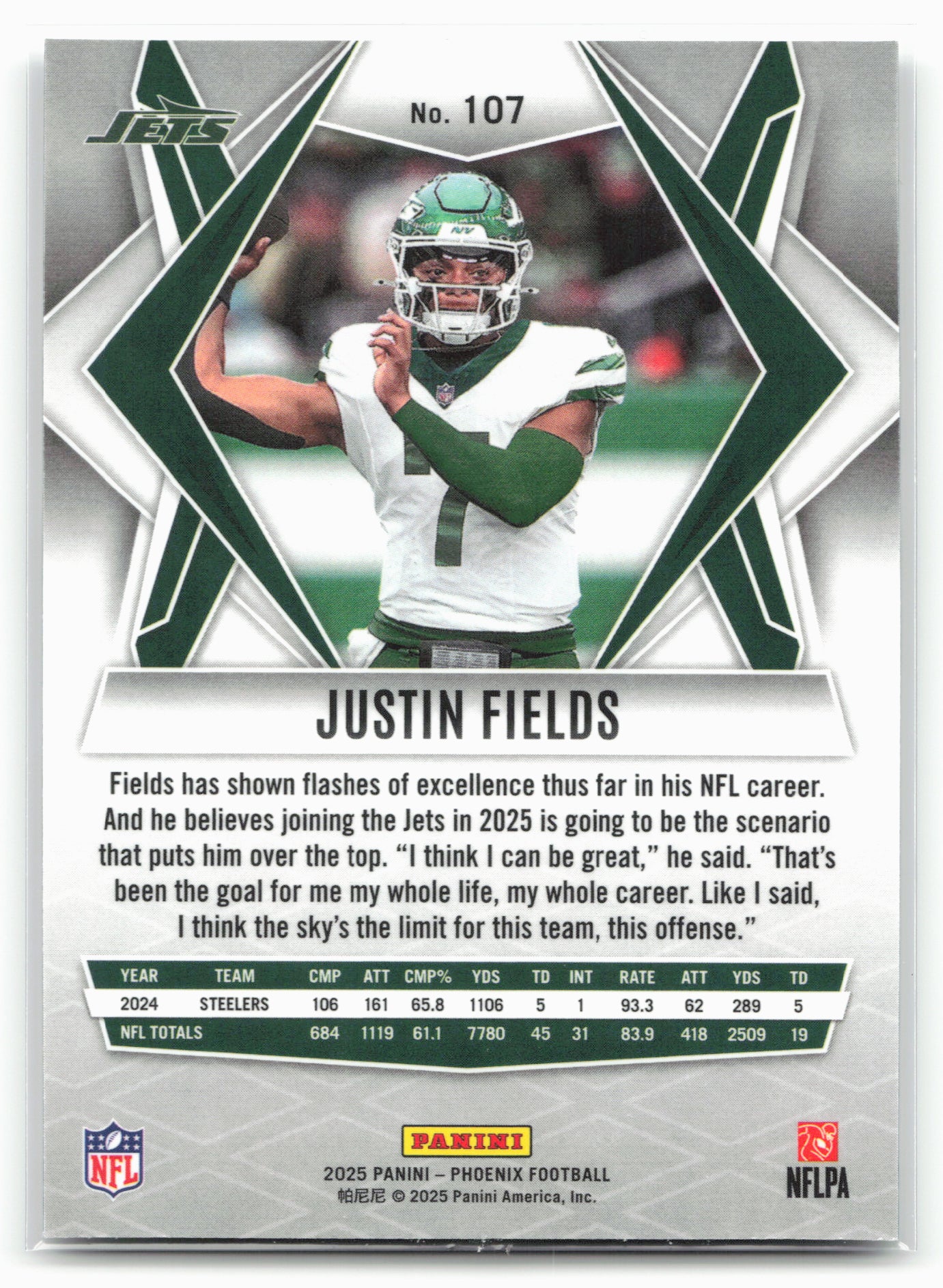 2025 Phoenix Justin Fields #107