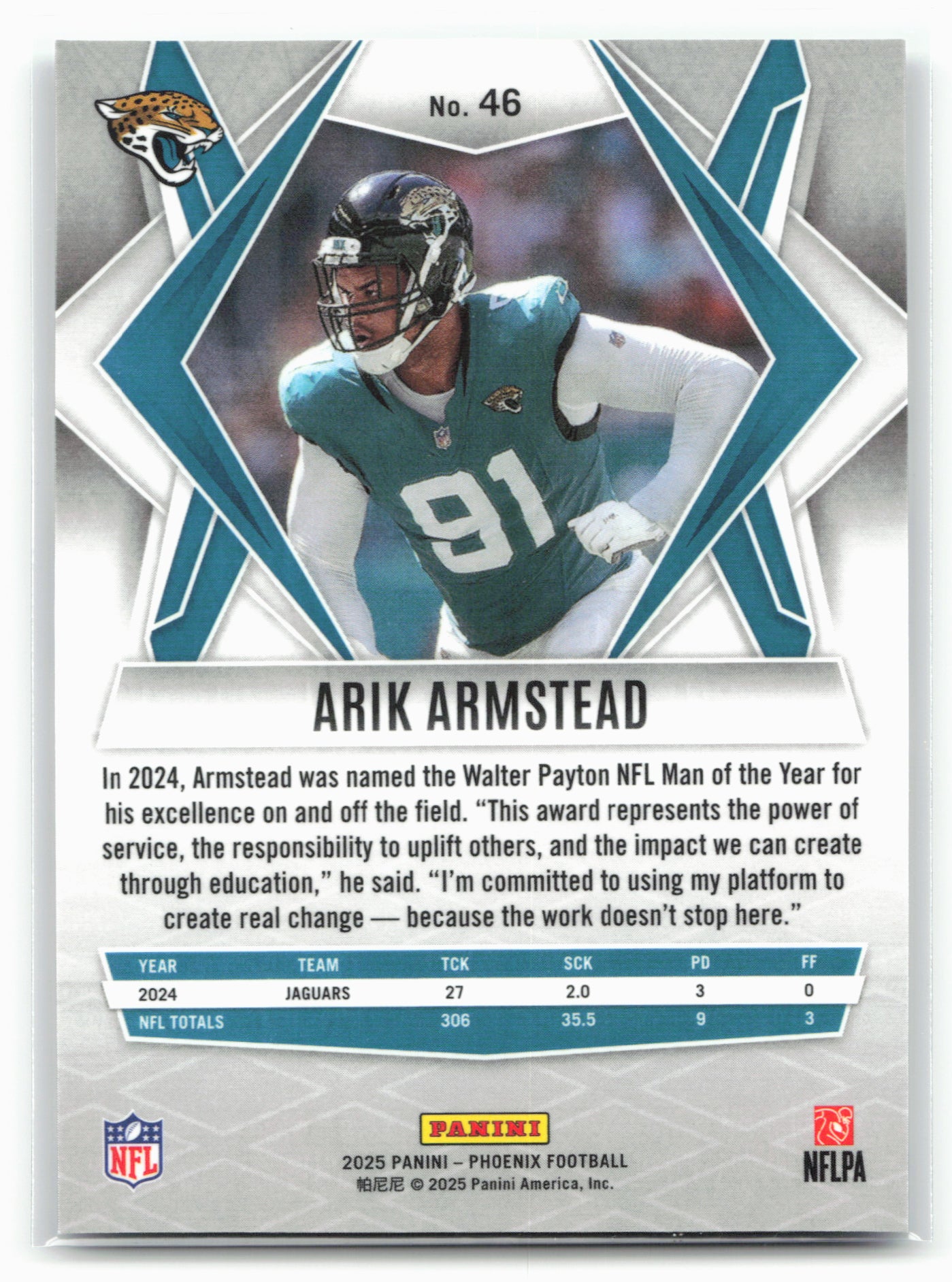 2025 Phoenix #46 Arik Armstead