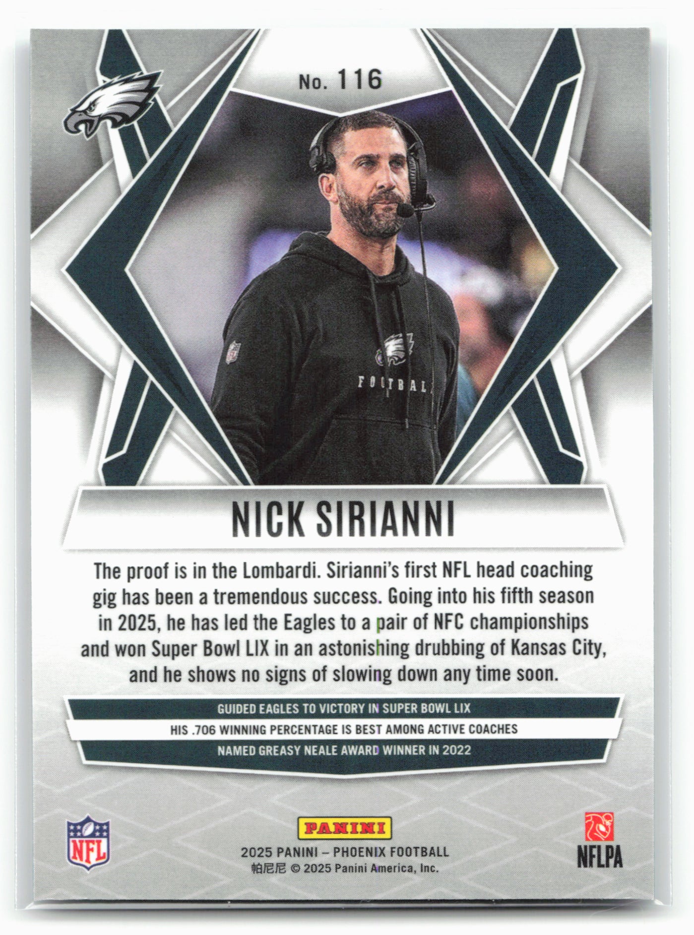 2025 Phoenix #116 Nick Sirianni