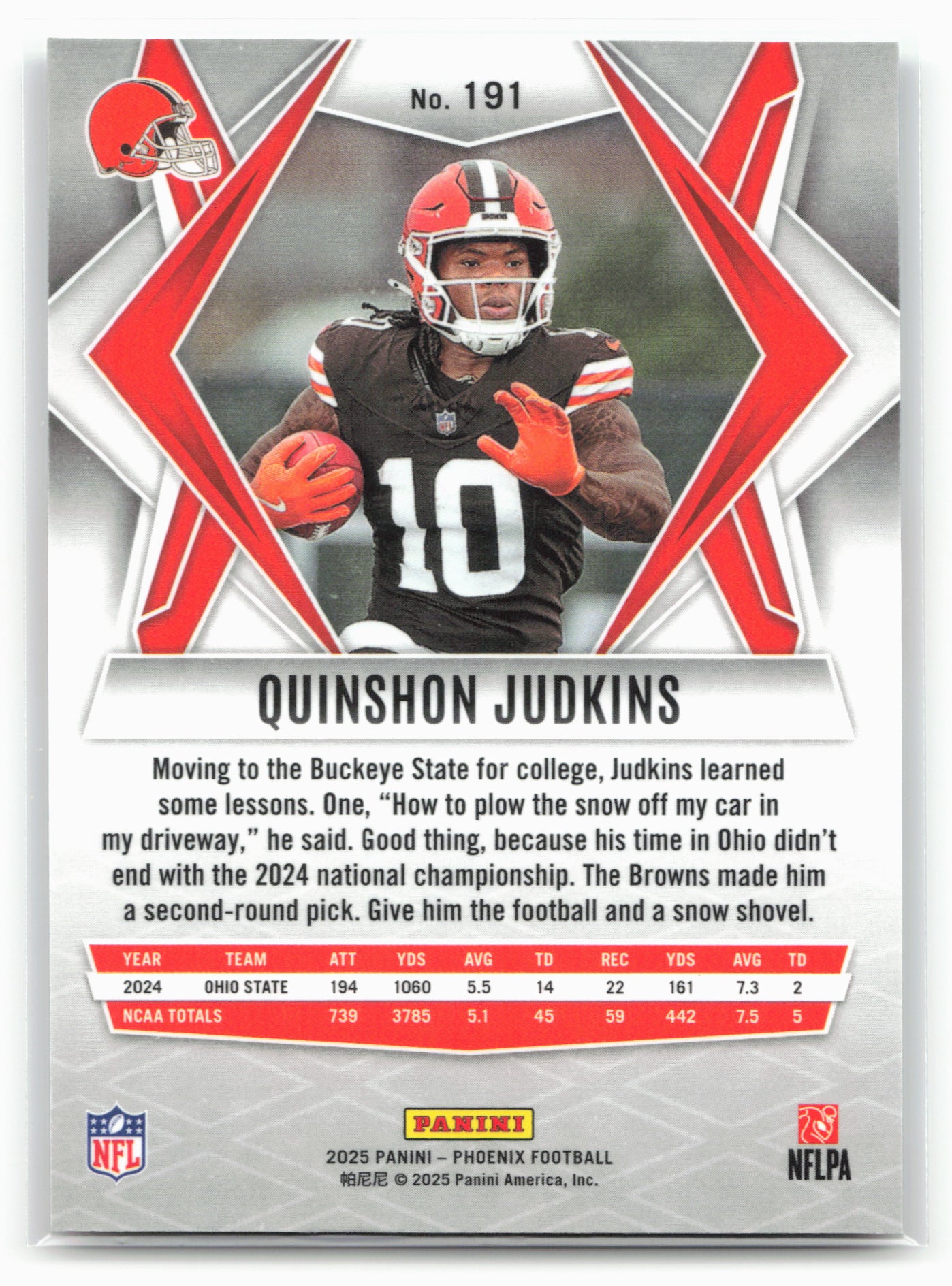 2025 Phoenix #191 Quinshon Judkins Silver