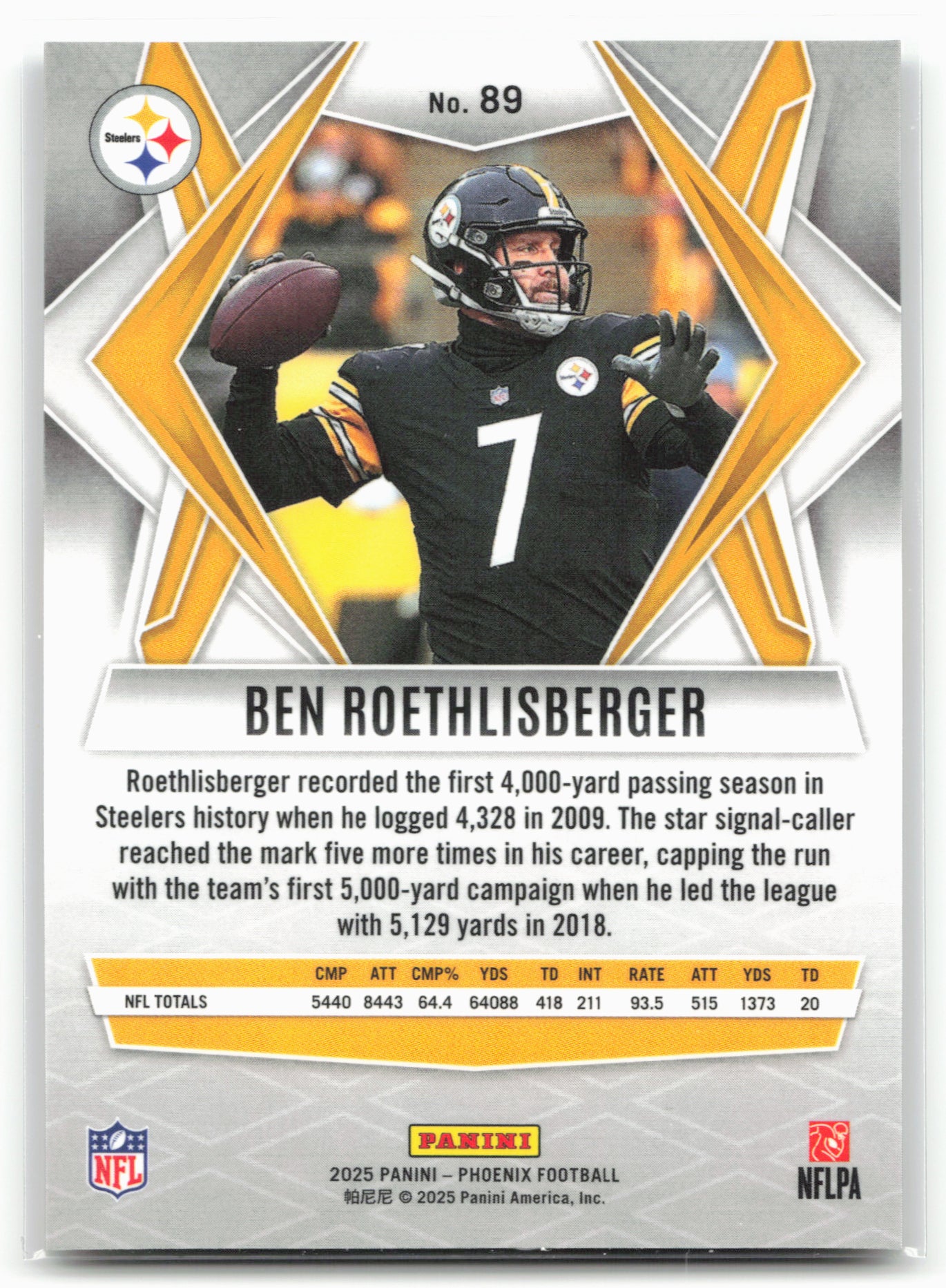 2025 Phoenix #89 Ben Roethlisberger Silver