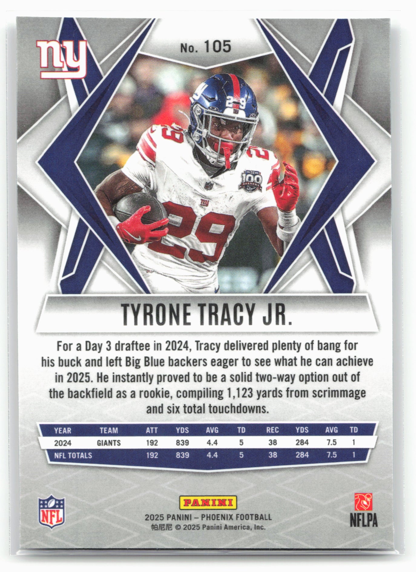 2025 Phoenix #105 Tyrone Tracy Jr Silver