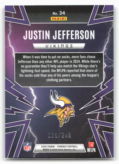 2025 Phoenix #34 Justin Jefferson Thunderbirds Red /249