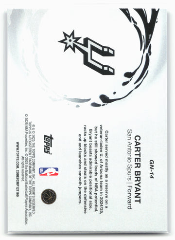 2025-26 Topps #GN-14 Carter Bryant Generation Now 23892