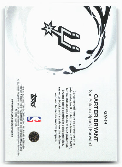 2025-26 Topps #GN-14 Carter Bryant Generation Now 23892