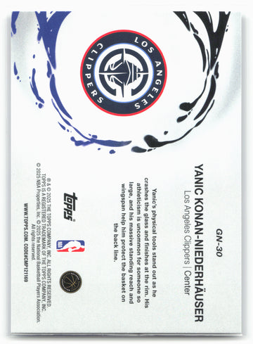 2025-26 Topps #GN-30 Yanic Konan-Niederhäuser Generation Now 23893