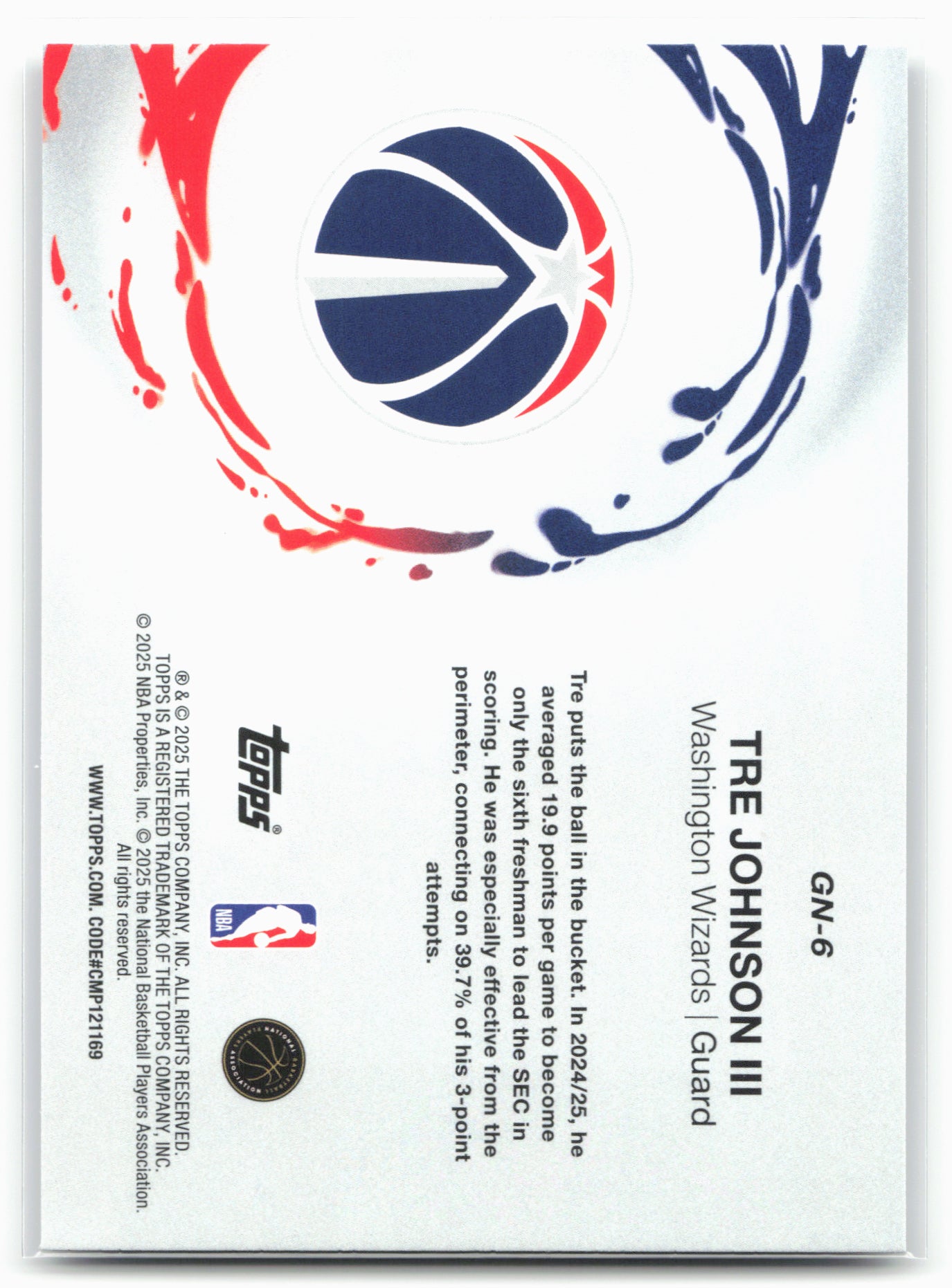 2025-26 Topps #GN-6 Tre Johnson III Generation Now 23894
