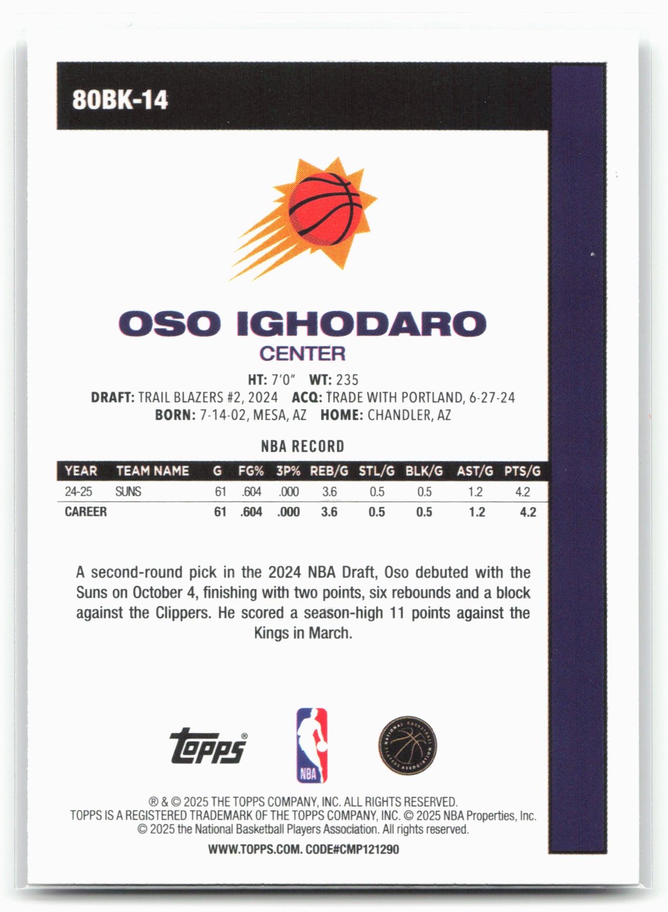 2025-26 Topps #80BK-14 Oso Ighodaro 1980-81 Topps Basketball 23904