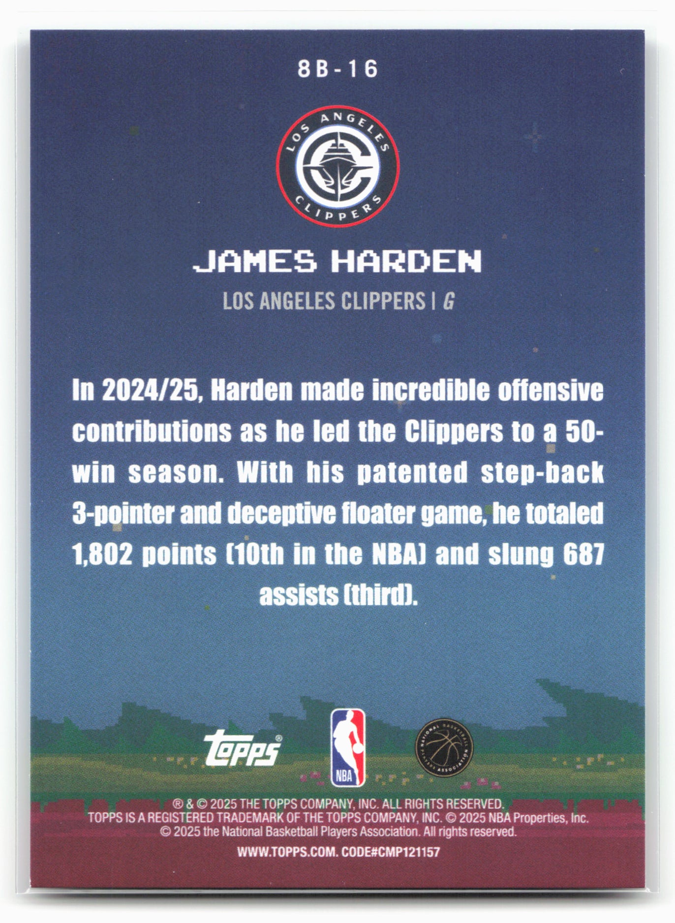 2025-26 Topps #8B-16 James Harden 8-Bit Ballers 23909