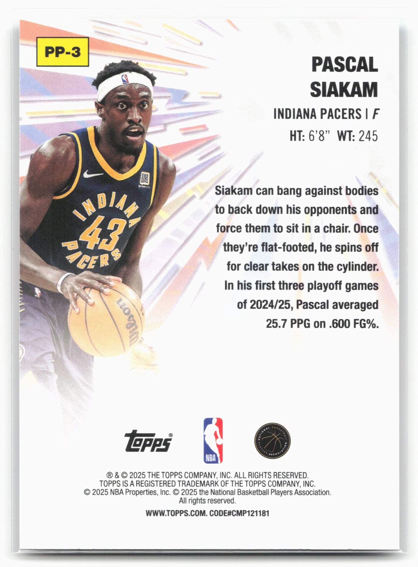 2025-26 Topps #PP-3 Pascal Siakam Power Players Holo Foil 23910
