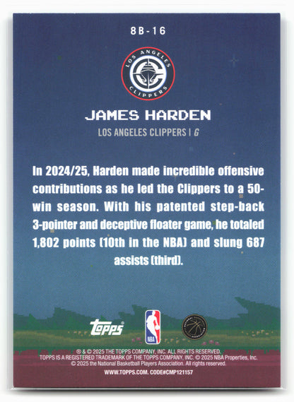 2025-26 Topps #8B-16 James Harden 8-Bit Ballers 23911