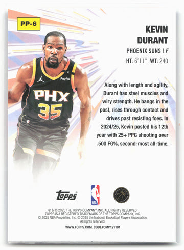 2025-26 Topps #PP-6 Kevin Durant Power Players 23913