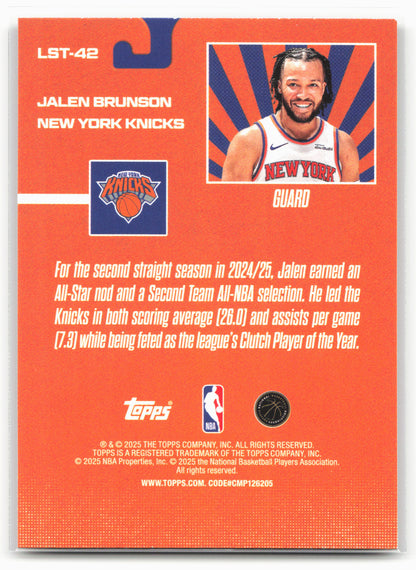 2025-26 Topps #LST-42 Jalen Brunson Limited Stock Legends