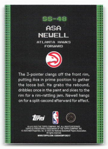 2025-26 Topps #SS-48 Asa Newell Scan and Slam