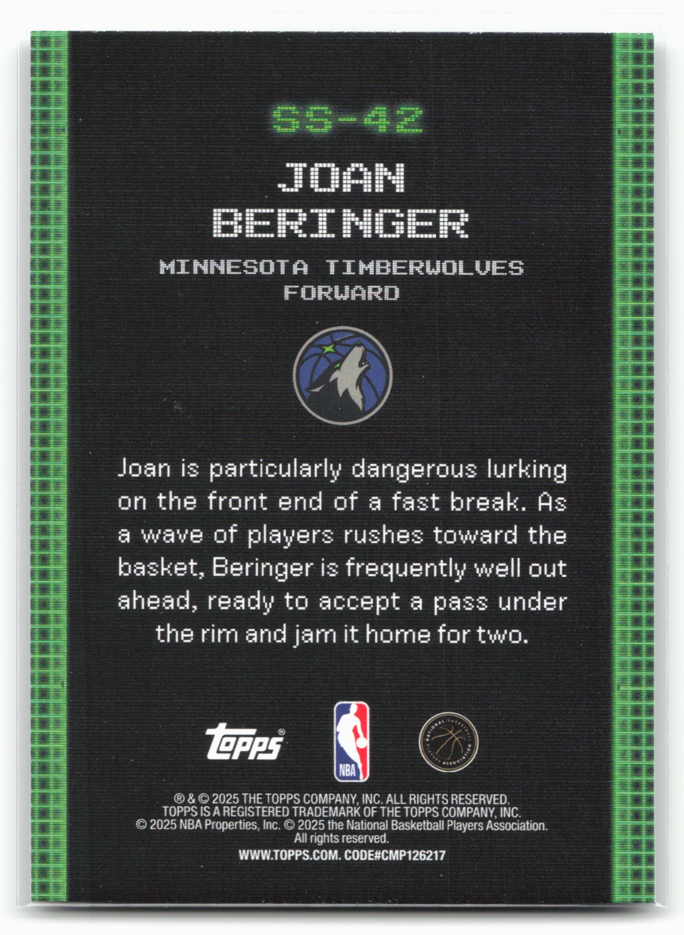 2025-26 Topps #SS-42 Joan Beringer Scan and Slam