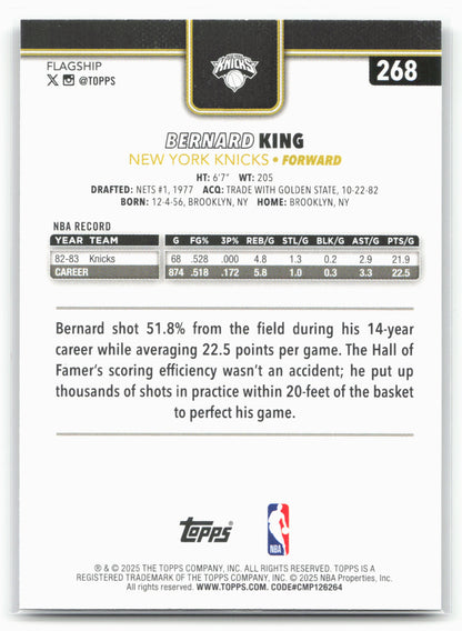 2025-26 Topps #268 Bernard King Blackout