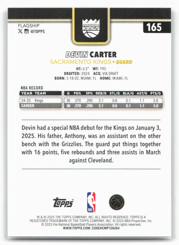 2025-26 Topps #165 Devin Carter Blackout