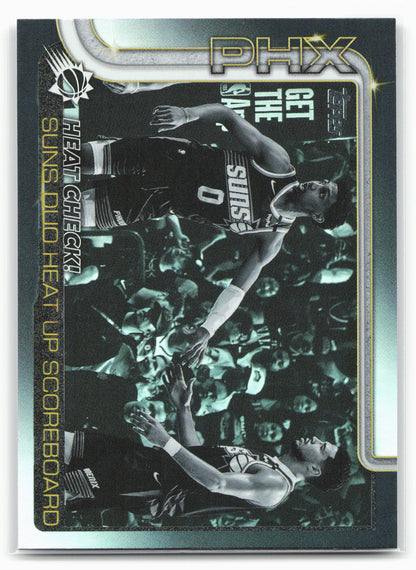 2025-26 Topps #294 Heat Check!: Suns Duo Heat Up Scoreboard Blackout