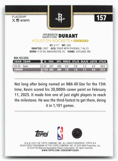 2025-26 Topps #157 Kevin Durant Blackout