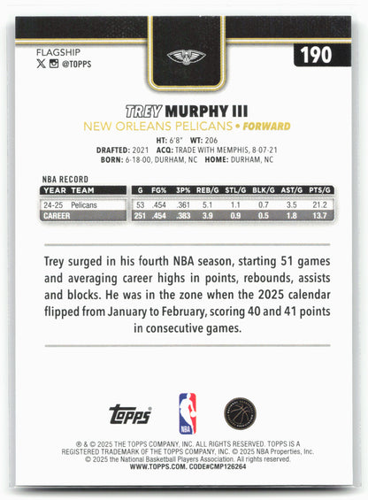 2025-26 Topps #190 Trey Murphy III Blackout