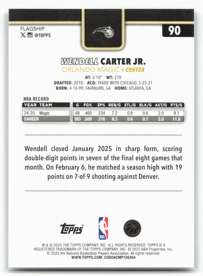 2025-26 Topps #90 Wendell Carter Jr. Blackout