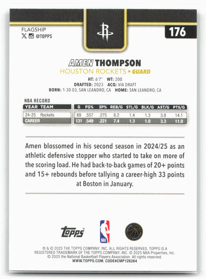 2025-26 Topps #176 Amen Thompson Blackout