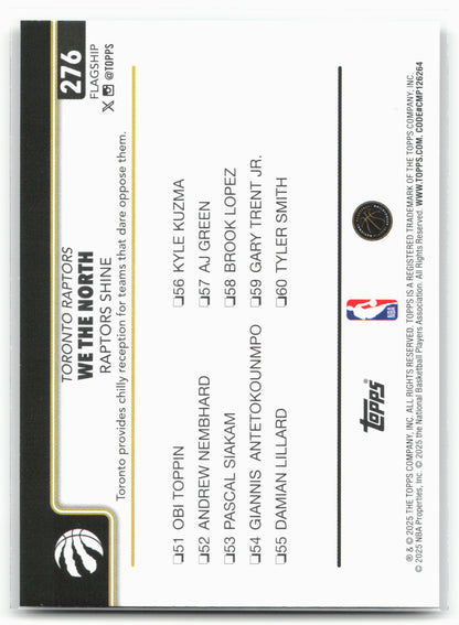 2025-26 Topps #276 We The North: Raptors Shine Blackout