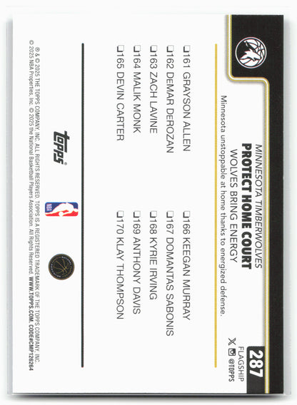 2025-26 Topps #287 Protect Home Court: Wolves Bring Energy Blackout
