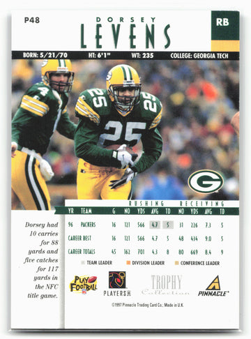 1997 Pinnacle #P48 Dorsey Levens Trophy Collection